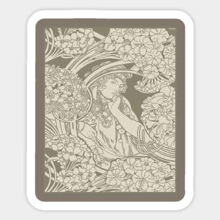 Mucha Lady (beige) Sticker